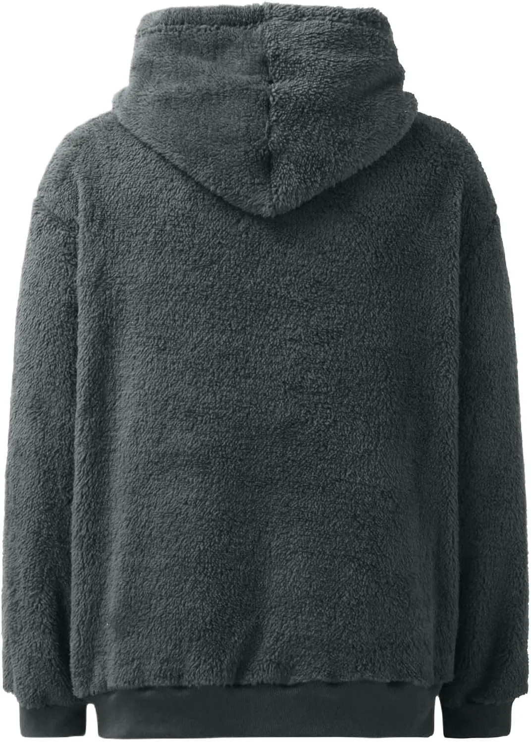 Women Sherpa Hoodie Fuzzy Fleece Quarter Zip Pullover Loose Comfy Plush Sweatshirt with Pockets Cute Winter Clothes