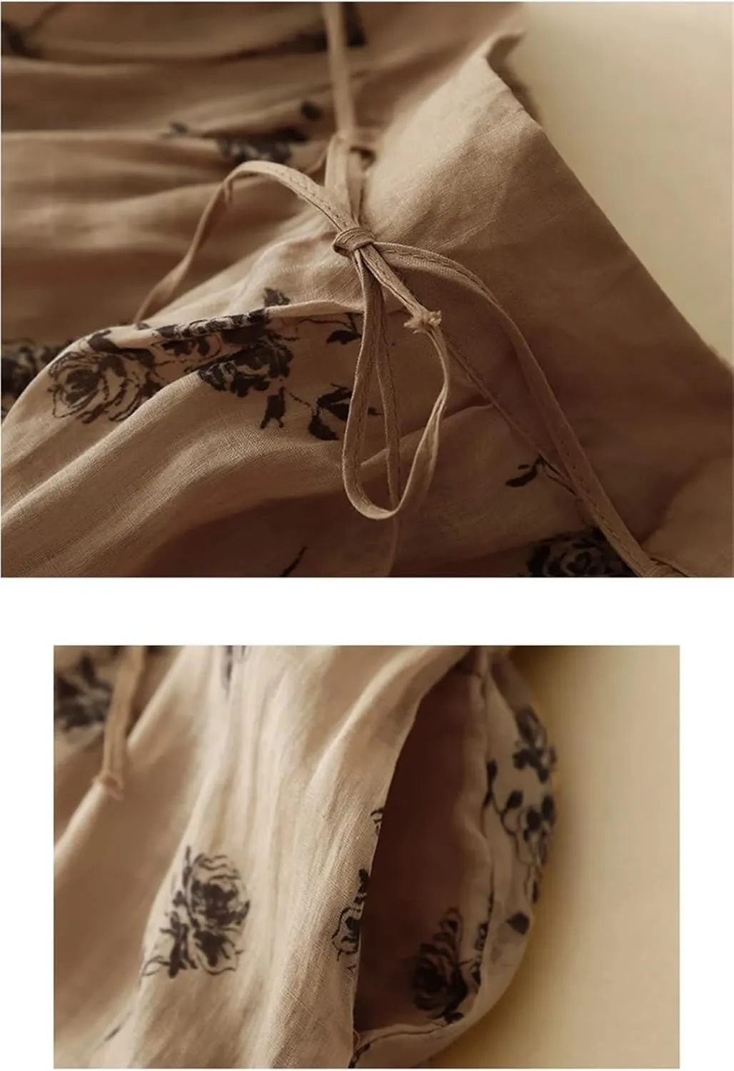 Women Vintage Floral Casual Skirt High Waist A-Line Loose Fit Long Skirts
