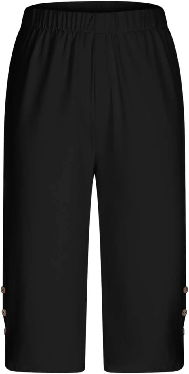 Womens Capris for Summer Dressy Cropped High Waist Yoga Pants Comfy Stretchy Leggings Workout Compression Pants