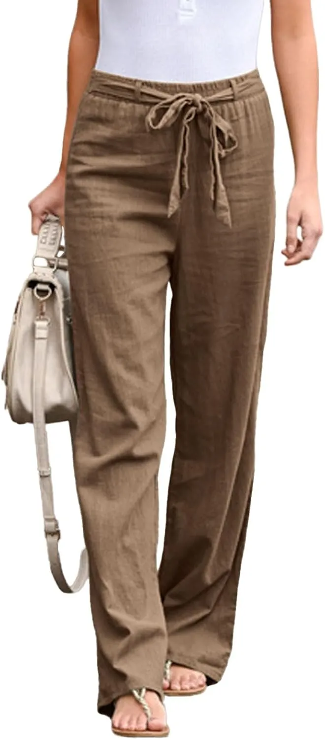 Women's Wide Leg Pants Winter Baggy Sports Capris with Pockets Solid Color Flare Leggings