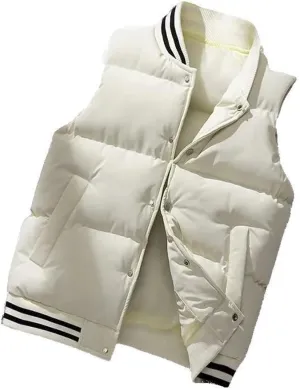 Xingfenly Men' Winter Down Cotton Vest Korean of The Trend Slim Thickening Teenagers Undershirt Jacket