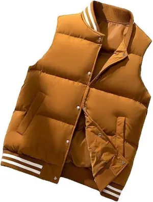 Xingfenly Men' Winter Down Cotton Vest Korean of The Trend Slim Thickening Teenagers Undershirt Jacket
