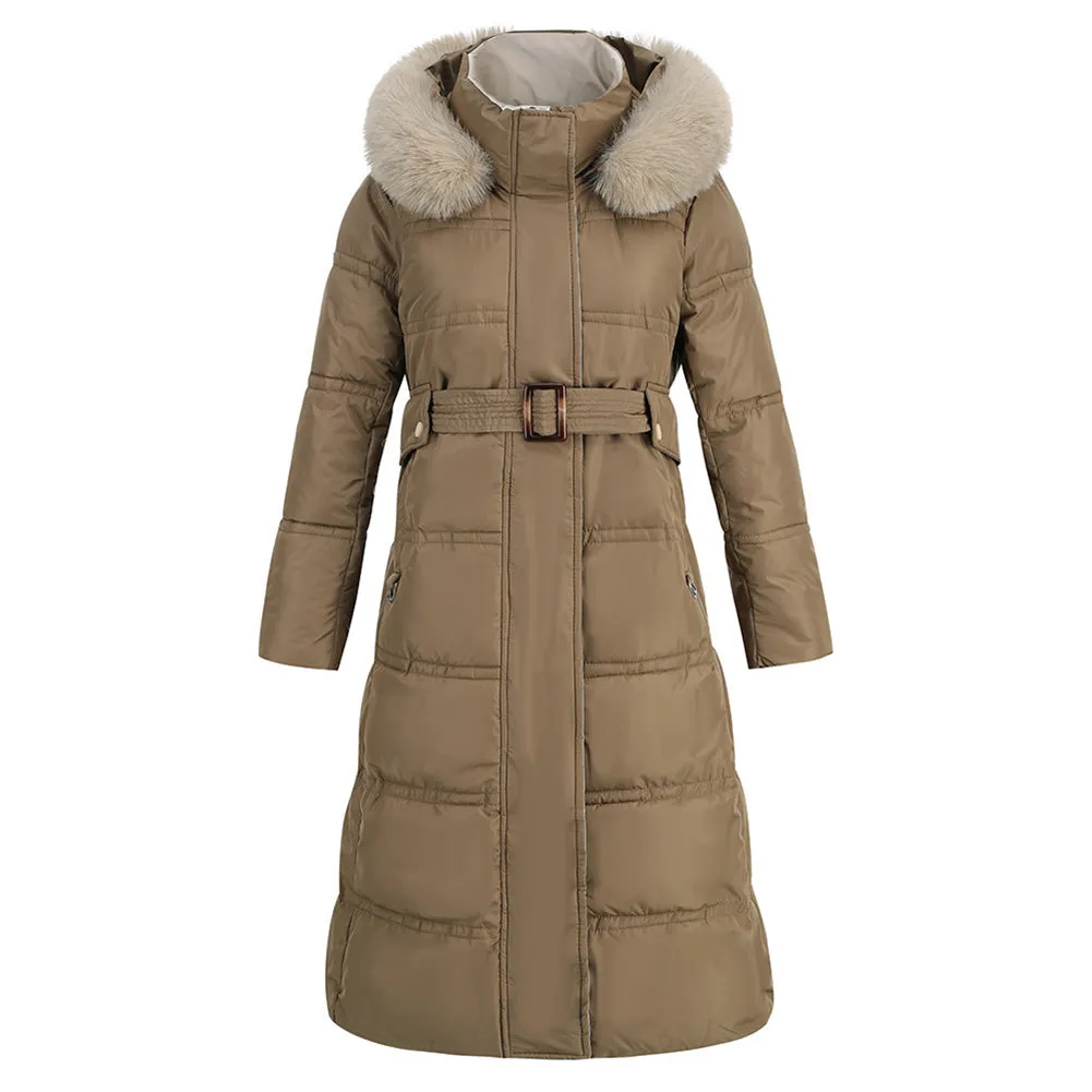 YESFASHION Slim Fit Down Padded Jacket Mid-length Coats
