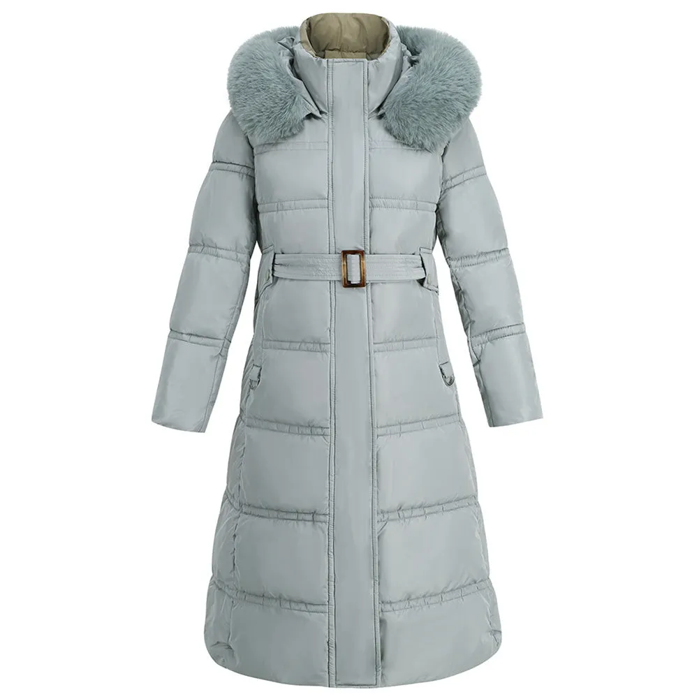 YESFASHION Slim Fit Down Padded Jacket Mid-length Coats
