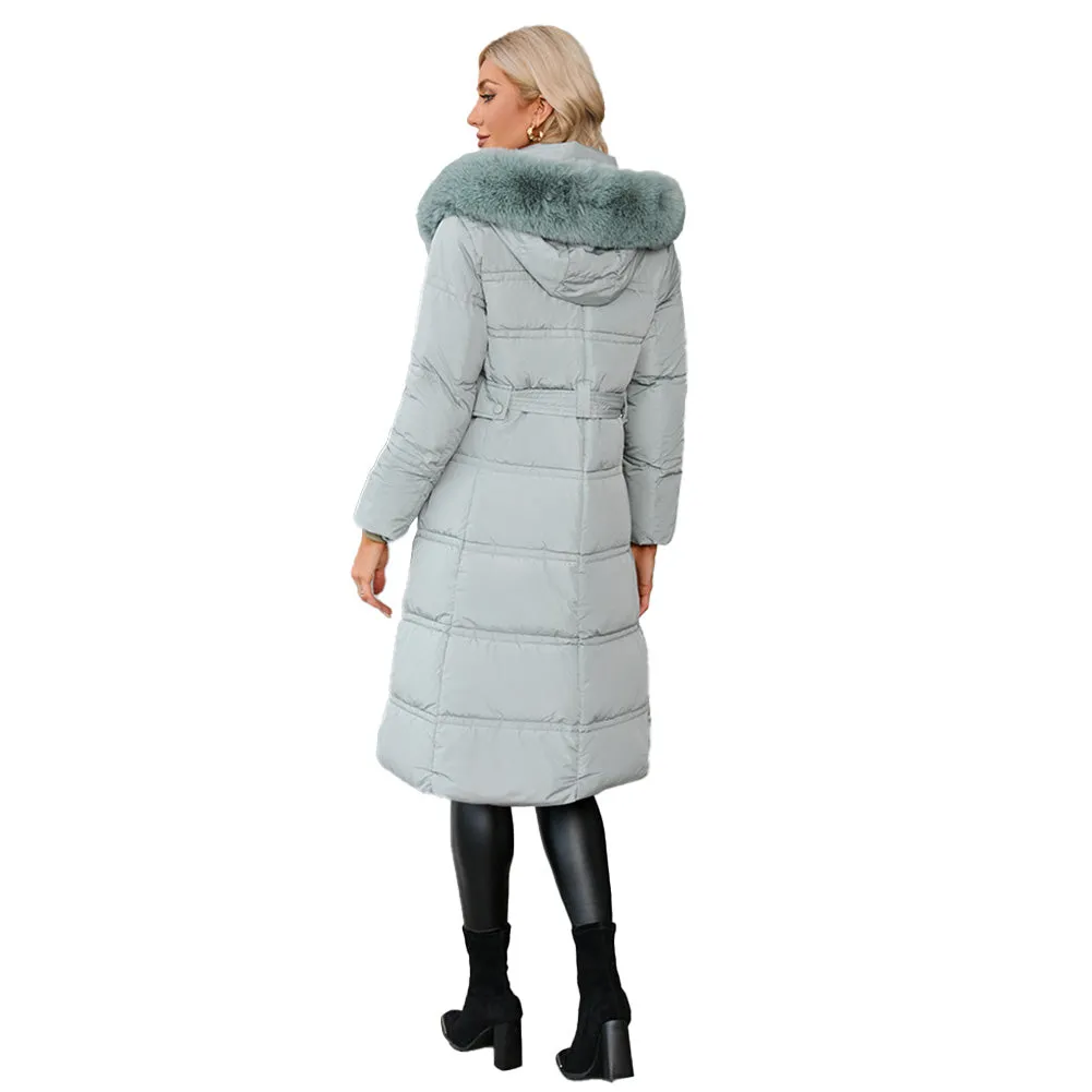 YESFASHION Slim Fit Down Padded Jacket Mid-length Coats