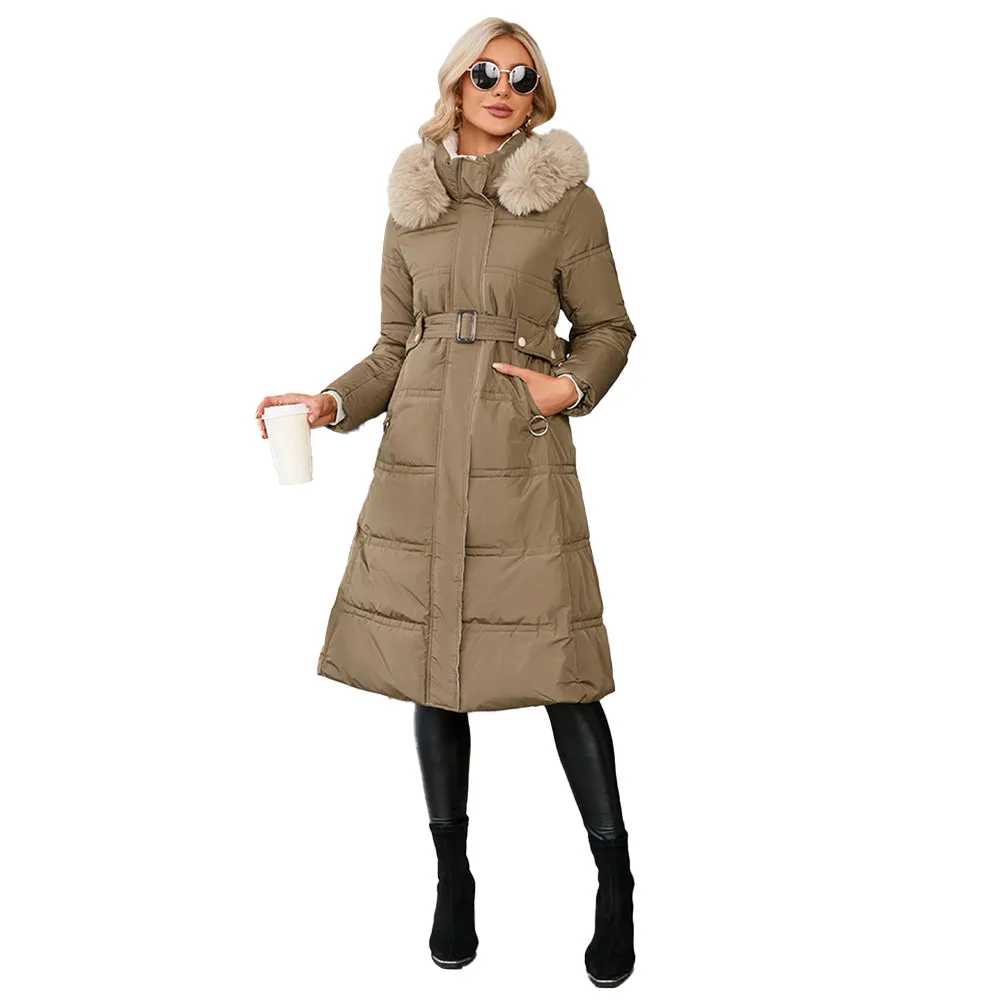 YESFASHION Slim Fit Down Padded Jacket Mid-length Coats