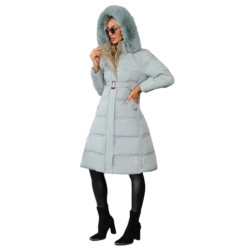 YESFASHION Slim Fit Down Padded Jacket Mid-length Coats