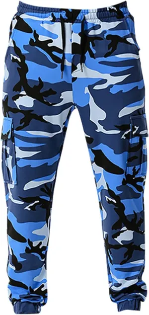 Ymosrh Mens Pants Fashion Men's Patchwork Camouflage Jogging Pants Outdoor Sports Fitness Stretch