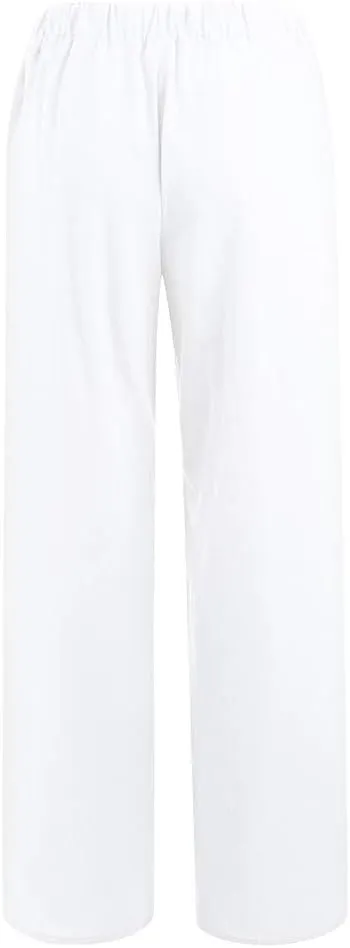 YRAETENM Womens Cotton Linen Palazzo Pants Summer Drawstring Elastic Waist Lounge Pants Casual Wide Leg Trousers with Pockets