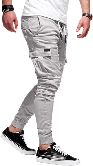ZWRXW Sweatpants for Men Casual Joggers Chino Cargo Pants Drawstring Elastic Waist Hiking Outdoor Twill Track Trousers